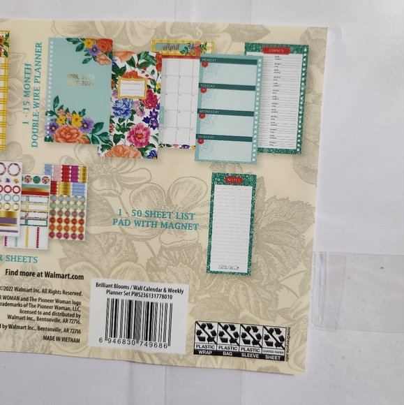 Pioneer Woman Calendar & Weekly Planner Set Brilliant Blooms 4/2023 To 6/2024 - Picture 2 of 9